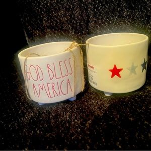 Rae Dunn God bless America plant holders-2
